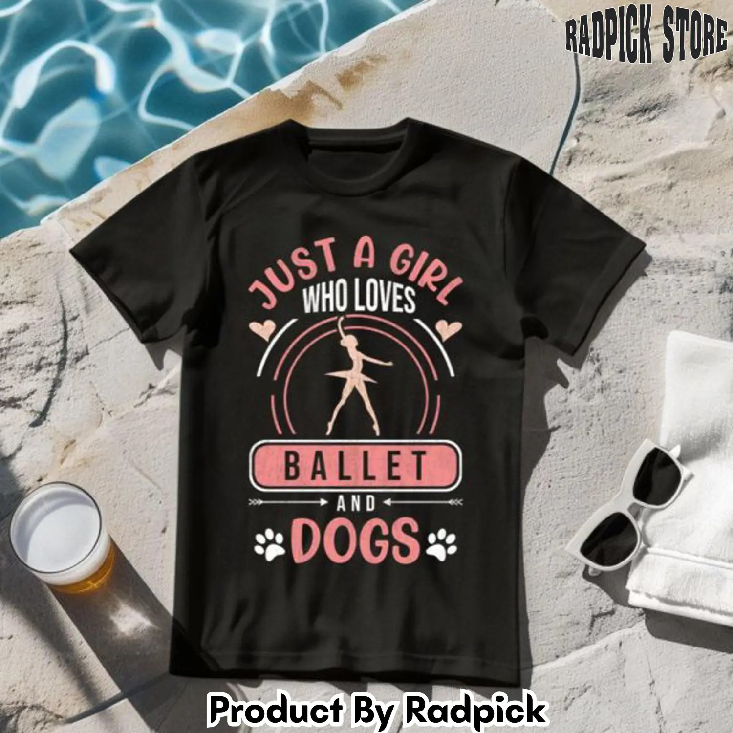 Just a girl who loves ballet and dogs tshirt rp2628202